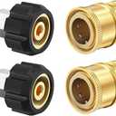 Twinkle Star Pressure Washer Quick Connect Fittings, Quick Connect Kit M22 14mm to 3/8 Inch, 4 Pieces