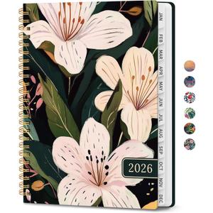 2026 Planner, Aesthetic Weekly and Monthly Planner for Women, Jan 2026 to Dec 2026, Hardcover 2026 Calendar Book with Monthly Tabs, Inner Pocket, Perfect for Office Home School - A5 (6.3" x 8.5"), Soft Lily