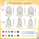 Vercraft 24 Sets Wood Easter Bunny Egg Picture Frame Craft Kits for Kids 4 x 6 Inch Color Your Own Wooden Bunny Egg Coloring Picture Frame for Spring Easter Gift Table Home Tabletop Party Decorations