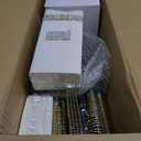 Nervure 350PCS Black Plastic Plates - Black Plastic Dinnerware Sets for 50 Guests - 100 Disposable Plates, 150 Gold Silverware, 50 Cups, 50 Napkins for Wedding & Party & Halloween