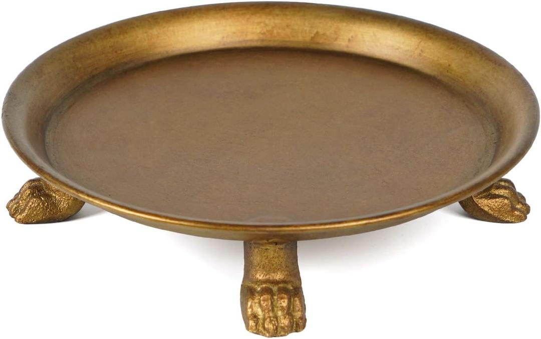 NIKKY HOME Vintage Ring Holder Jewelry Gold Clawfoot Dish, Trinket Display Decorative Metal Tray Classy Birthday Christmas Gifts for Women