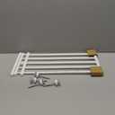 Malier Dog Gate with a Small Door, Extra Wide All Metal Short Dog Gate Pet Gate for Stairs, 10'' Tall Pressure Mount Easy Step Over Puppy Gate Low Gate for Doorways (White)