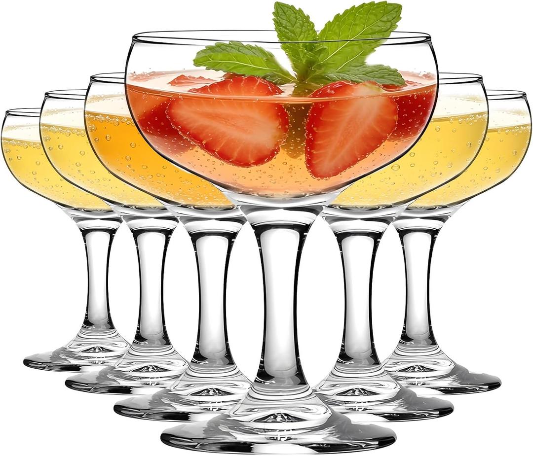 Set of 6 Margarita Martini Glasses, 5.07oz Cocktail Glasses, Mini Drinkware Set for Martinis Cocktails and Mixed Drinks