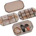 LETURE 3-Layer Jewelry Organizer Box for Earrings, Rings, Necklaces, Bracelets, Clear Plastic Bead Storage Containers for Crafts (Coffee)