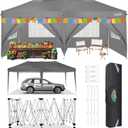 COBIZI Canopy 10x20 Pop Up Canopy Tent with 6 Sidewalls, Waterproof Outdoor Event Shelter Gazebo Sun Shade Portable 10x20 Tents for Parties Beach Camping Commercial Instant Canopy (Grey, 10'x20')