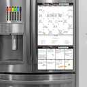 Magnetic Dry Erase Monthly Calendar Set - 15.5"x13" Monthly and 8.5"x13" Weekly Calendar for Fridge - 6 Extra Fine Point Markers Included - Shipped Flat