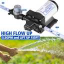 Dreyoo 1 Set Water Pressure Booster Pump 110v 5.5 GPM 70 PSI Self Priming Industrial Water Pump with Power Plug Pipe Fittings Brass Connector Strainer Filter for RV/Caravan/Marine/Home/Garden (Black)