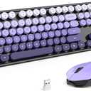 MOFII Wireless Computer Keyboard and Mouse Combo, Typewriter Full Size Keyboard with Number Pad and 2 in 1 USB Connected Mouse for PC Laptop Desktop Windows 7 8 11, Black & Purple