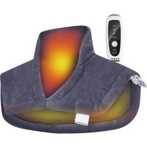 Heating Pad for Neck and Shoulders and Back Pain Relief, Weighted Heat Pad with Dry&Moist Heat, Neck Heating Pads 4 Heat Settings, Auto-Off, Gifts for Women Men Mom Dad, 19'' x 22'', Grey
