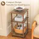 Fultyle Side Table, Small End Table with Storage Shelf, Modern Bedside Table Night Stand for Living Room, Bedroom, Office and Small Spaces (Rustic Brown)