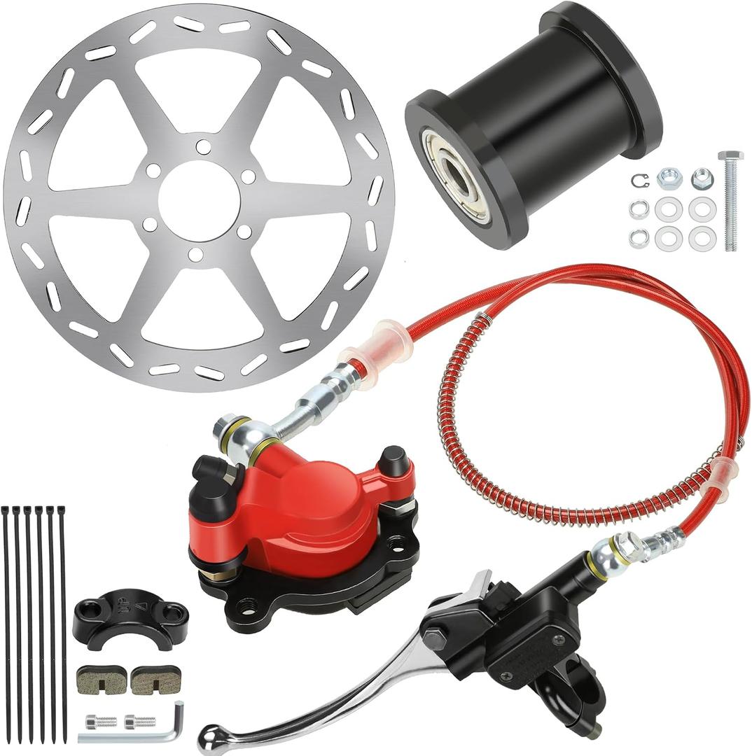 YOXUFA Mini Bike Hydraulic Brake Kit with 180mm Mini Bike Rear Disc Brake Rotor Replacement for Baja Doodle Bug DB30 Blitz Dirt Bug Predator 79cc 97cc 2.8hp Engine Parts