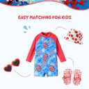 Disney Marvel Stitch Cars Spiderman Mickey Mouse Baby Boy Swimsuit Infant Toddler Bathing Suit UPF 50+ Zipper Long Sleeves (Blue)
