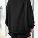 Womens 2 Piece Outfits Fall Sweatsuits Oversized Long Sleeve Sweatshirts Sweat Shorts Casual Lounge Matching Sets (Medium, Black)