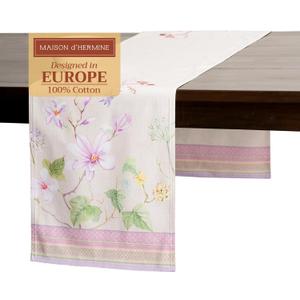 Maison d' Hermine Tablerunner 100% Cotton Table Runner Decorative Table Runners for Home, Wedding, Restaurant, Buffet & Camping, Magnolia Mornings (Double Layer) - Spring/ Summer (14.50"x72")