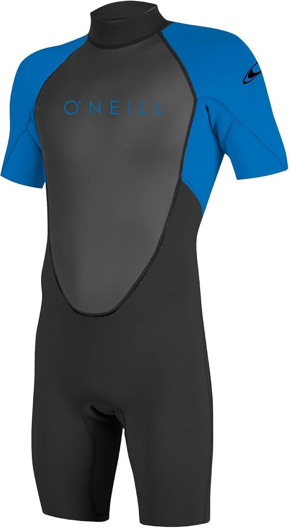 O'NEILL Unisex Child Youth Reactor-2 2mm Back Zip S/S Spring Wetsuits, Black/Ocean, 14 US
