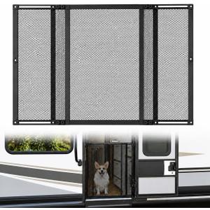 Premium RV Screen Door Protector, Lightweight Adjustable 22"- 35" RV Entry Screen Door Grille, Metal Screen Door Guard for RV, Camper, Yard, Garden