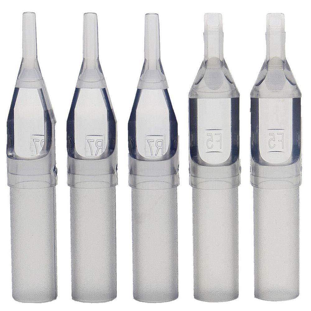 Disposable Tattoo Tip - Autdor 100PCS Disposable Tips Assorted for 3RL 5RL 7RL 9RL 3RS 5RS 7RS 9RS 5M1 7M1 Tattoo Needles Round Flat Magnum Plastic Tips for Tattooing Supplies