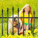 Metal Garden Fence Panels 36" H x 11.6 Ft L, 5 Pack No Digging Decorative Garden Border Fence, Rust-Resistant Black Landscape Edging for Flower Beds, Yard, Patio