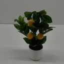14.2 Inch Artificial Lemon Fruit Plants Potted Indoor Decoration Fake Lemon Tree Realistic Faux branche with White Pot for Kitchen Home Farmhouse Tabletop Shelf