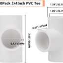 20 Pack 3/4in Tee 3 Way PVC Pipe Fittings Connector, Furniture Build Grade SCH40 Elbow Fitting for DIY Garden Shelf (Socket x Socket Socket) Contractor