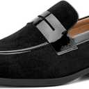 JITAI Mens Velvet Loafers Dress Shoes Loafers for Men Tuxedo Suit Shoes, Black/24, 10 US