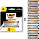 BIC Flex 5 Refillable Razors for Men, Long-Lasting 5 Blade Razors Refills for a Smooth and Comfortable Shave, 7 Razor Cartridges