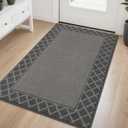 BEQHAUSE Door Mat Indoor Entrance Dirt Trapper Rugs for Entryway Non Slip Welcome Mat Absorbent Floor Mat Low Profile Washable Front Doormat for Dirty Paws, 36" x 60", Grey