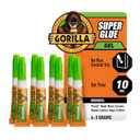 Gorilla Super Glue Gel, Clear, Four 3 g Tubes, 2-Pack, All Purpose | Fast Setting, Ideal for Projects and Repairs, No-Run Formula, Anti-Clog Cap, Dries in 10-45 Seconds