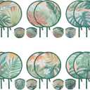 Cobahom 9.8" Handheld Fan Foldable for Women Kids Round Folding Fan for Cooling Summer Travel Outdoor Party Camping Wedding 12 PCS Plants