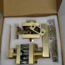 Cielsa Dawn Gold Heavy Duty Privacy Lever Door Handle and Single Cylinder Deadbolt Lock and Key Combo Pack - Locking Lever Set for Left or Right-Handed Doors - Exterior Door Levers - Satin Brass