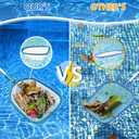 Professional Pool Skimmer Net 57 inch with 4 Aluminum Poles - Fine Mesh for Fast Debris Removal - Ideal Pool Nets for Cleaning Ponds, Spas, and Hot Tubs - Efficient Pool Maintenance