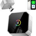 2026 Wireless CarPlay Adapter for iPhone  Android Auto Mini Wired to Wireless Apple Car Play Adapter Plug & Play Compatible for iPhone iOS 10+ Android 11+ with After 2016 Cars (Silver)