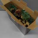 DR.DUDU Christmas Tree Ornaments 6 Pcs 12'' Gold Picks and Sprays with Brown Pine Cone Green Poinsettia Leaf, Artificial Berry Branches Stems Decorations DIY Crafts for Vase Filler Wreath Decor (Gold)