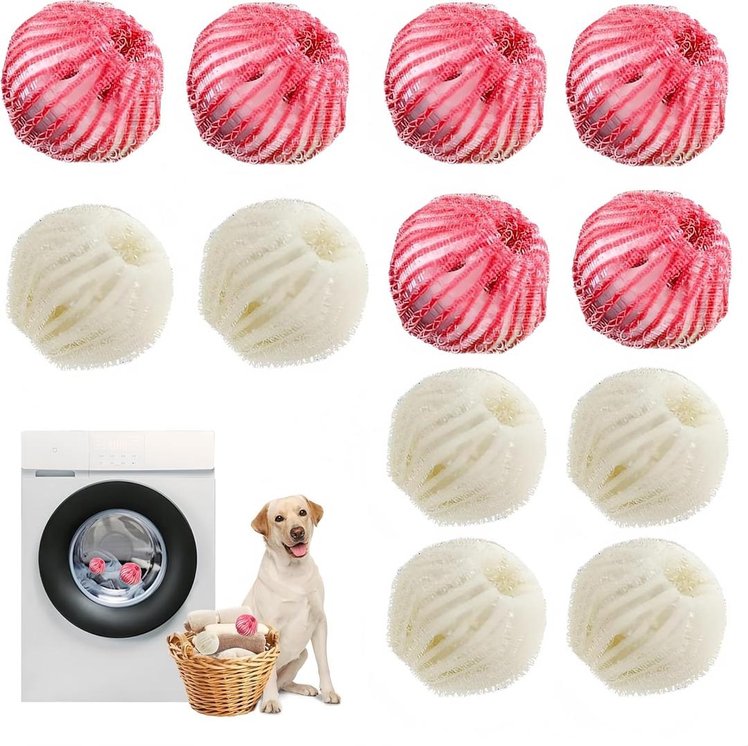 2 x 12 PCS Pet Hair Remover for Laundry, Reusable Hair Catcher,Pet Hair Remover Balls for Washing Machine Reusable Hair Catcher for Dogs and Cats