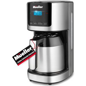 Mueller Ultra Brew Thermal Coffee Maker, 8 cup (34oz) Carafe, Keep Warm, Auto Shut-Off, LCD Display Coffee Machine, Programmable, Delay Brew Function, Stainless Steel