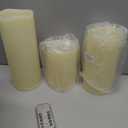 6" 8" 10" x 4" Ivory Large Waterproof Outdoor Flameless Candles Battery Operated LED Flickering Pillar Candles with Remote and Timer for Indoor Outdoor Lanterns, Long Lasting, Set of 3