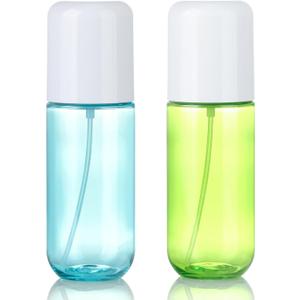 Bynccea Small Spray Bottle Travel Size 3.4oz/100ml Plastic Mini Bottle Set - Fine Mist Mini Empty Spray Bottles - Refillable Spray Bottles for Cleaning Solutions, Perfume, Liquid Cosmetics (Blue&Green)