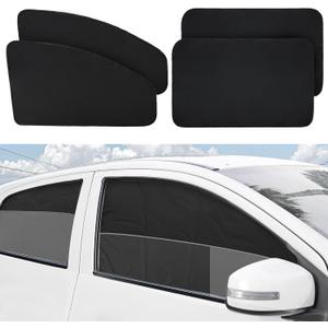 XCBYT 4-Pack Magnetic Car Window Shades for Camping Privacy - 100% Blackout Side Window Covers (Metal Frames Only) - UV Protection Sun Shade for Baby Sleeping - Universal Fit Automotive Curtains
