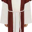 Shepherd Costume for Kids Boys Jesus Robe Cosplay Outfit Middle East Biblical Times Tunic Nativity Costume (X-Large, Beige)