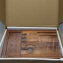 Teak Bathtub Tray | Adjustable Width Tray with Wine Holder, Tablet/Phone & Book Stand, Splash-Proof for Bath Time- Natural