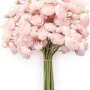 Floroom Ranunculus Artificial Flowers 18 Pcs Blush Faux Silk Mini Ranunculus Bulk Fake Wedding Filler Flowers for DIY Pink Bouquets, Centerpieces, Bridal Shower Decorations & Arrangements
