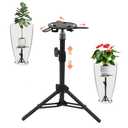 Viuaejoo Plant Risers for Inside Pots - Height Adjustable Planter Insert, New Upgrade Plant Risers for Pots Outdoor Indoor, Metal Planter Insert for Tall and Large Pot, 14-22" Rise & 4-12" Top 2 Pack