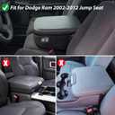 Zxiaochun Center Console Cover Compatible with 2002-2012 Dodge Ram 1500 2500 3500 Jump Seat Console, Armrest Lid Leather Protective Covering 