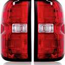 OE Red Tail Lights for 2014-2019 Chevy Silverado 1500/2500/3500 & 2015-2019 GMC Sierra 3500HD DRW | Factory 3-Bulb Housing Only | Driver+Passenger Pair (No Bulbs/Harness)