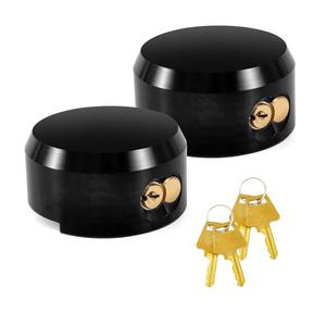 2 Pack Puck Lock for Trailers Keyed Alike, 6061 Solid Aluminum Trailer Door Locks Hockey Puck Locks, Reinforced Hidden Shackle Padlocks for Trailers Trucks Vans Shed Gates