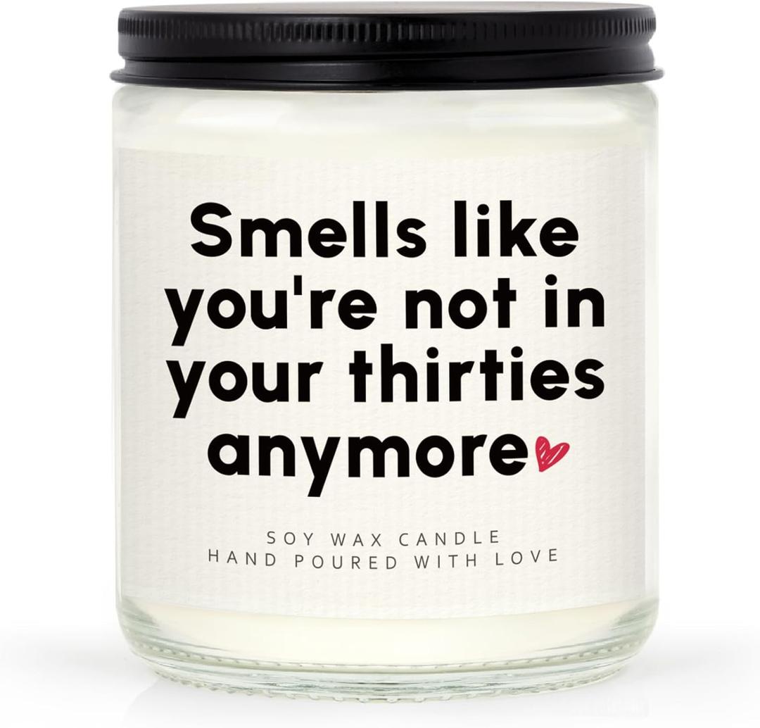 Craftique Funny 40th Birthday Gifts Women Men- Handmade Forty Birthday Candle- 40th Birthdays Decorations for Women Men, 40 Year Old Birthdays Gifts for Friend Sister Wife Husband Mom, Lavender, 7oz