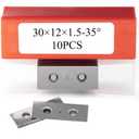 30mm Square Carbide Inserts Replacements Cutters Knives Blades 30121.5mm-35 for Flush Trim Router Bit Woodworking Spiral/Helical Planer Cutter Head or Lathe Turning 10pcs