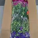 Artificial Flowers for Outdoors, UV Resistant Fake Silk Morning Glory, Realistic Faux Plants for Outside Porch Patio Window Box Hanging Planter (16, Purple Fuchsia Yellow Orange)