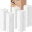 100% Cotton Washcloths - 100 Pack Soft Washcloths for Face & Body - Highly Absorbent - 12 x 12 in - White