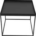 Black Metal End Table, Small Square Side Table, Indoor Outdoor Accent Coffee Table, 24" Black
